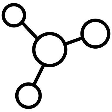 Molekül vektör çizgisi simgesi, okul ve eğitim simgesi
