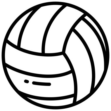 Voleybol vektör çizgisi simgesi, okul ve eğitim simgesi