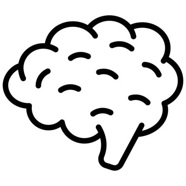 beyin vektör çizgisi simgesi, okul ve eğitim simgesi