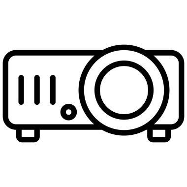 projektör vektör çizgisi simgesi, okul ve eğitim simgesi