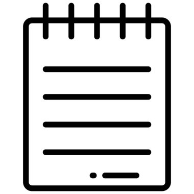 notepad vektör çizgisi simgesi, okul ve eğitim simgesi