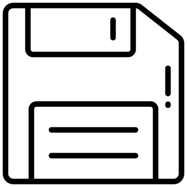 Disket vektör çizgisi simgesi, okul ve eğitim simgesi