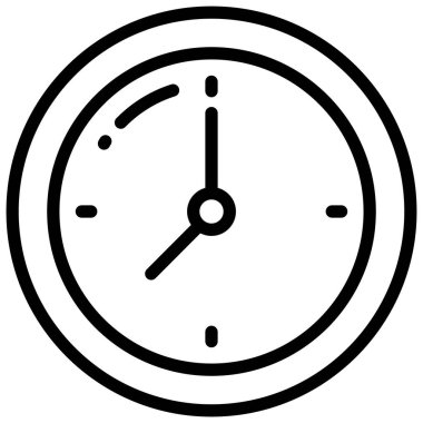 saat vektör çizgisi simgesi, okul ve eğitim simgesi