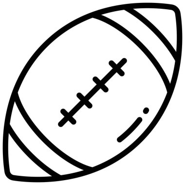 ragbi topu vektör çizgisi simgesi, okul ve eğitim simgesi