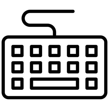 Klavye vektör çizgisi simgesi, okul ve eğitim simgesi