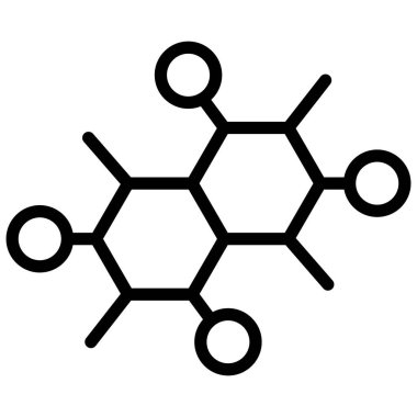 Moleküler vektör çizgisi simgesi, okul ve eğitim simgesi