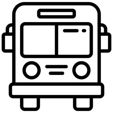 okul servisi vektör çizgisi simgesi, okul ve eğitim simgesi