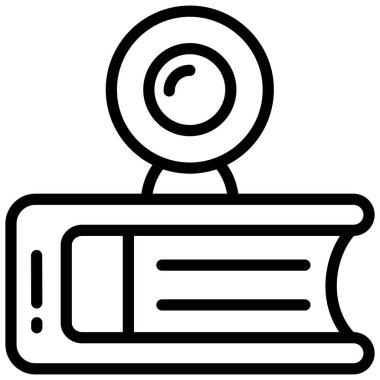 video ders çizgisi simgesi, okul ve eğitim simgesi