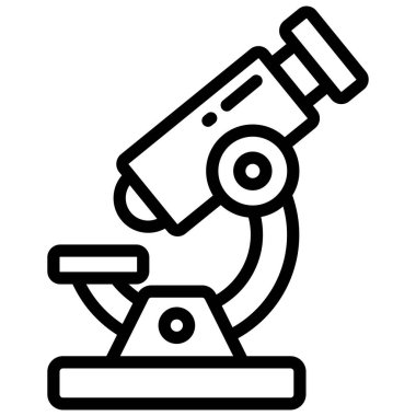 mikroskop vektör çizgisi simgesi, okul ve eğitim simgesi