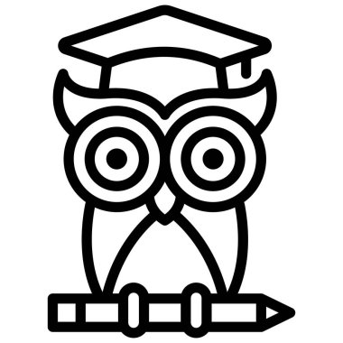 bilgelik vektör çizgisi simgesi, okul ve eğitim simgesi