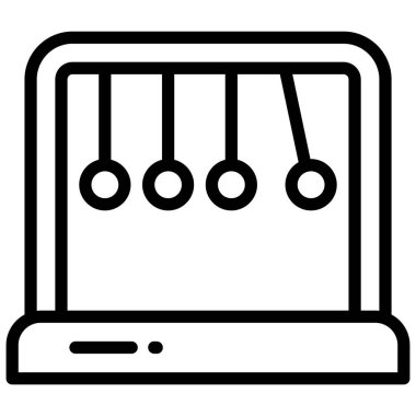 Sarkaç vektör çizgisi simgesi, okul ve eğitim simgesi