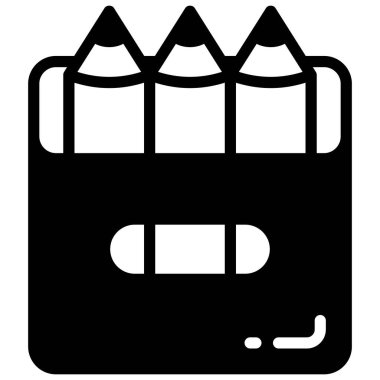 renk kalem vektörü simgesi, okul ve eğitim simgesi