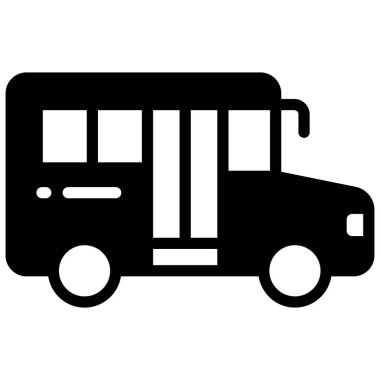 okul minibüsü vektör simgesi, okul ve eğitim simgesi