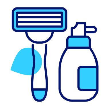 Razor with shaving cream vector design, mens salon product