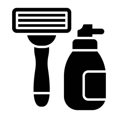 Razor with shaving cream vector design, mens salon product