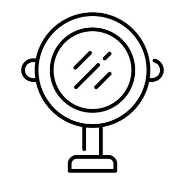 Pedestal mirror vector design, vanity mirror icon