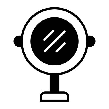Pedestal mirror vector design, vanity mirror icon