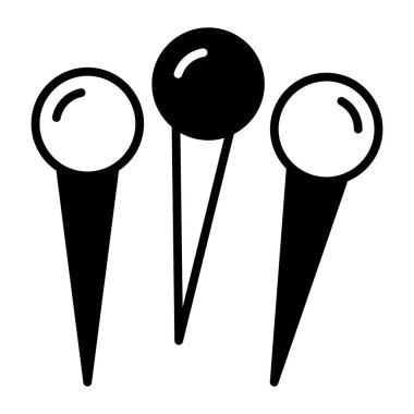 Push pins vector design in modern style, beauty and fashion