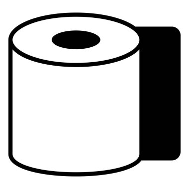 Editable vector design of tissue roll, bathroom paper