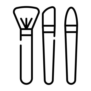 Modern and trendy vector design of makeup brushes