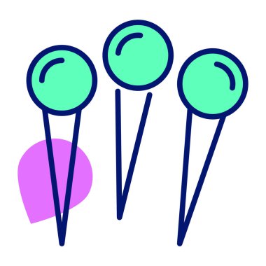 Push pins vector design in modern style, beauty and fashion