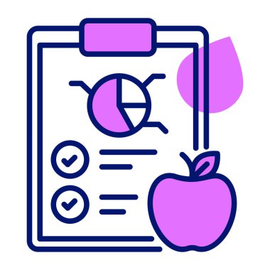 Clipboard and apple concept of diet plan vector, customizable design