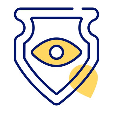 Shield having and eye showing concept of eye protection