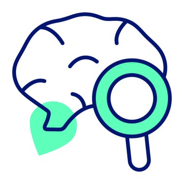 Brain with magnifier vector concept of brain checkup icon