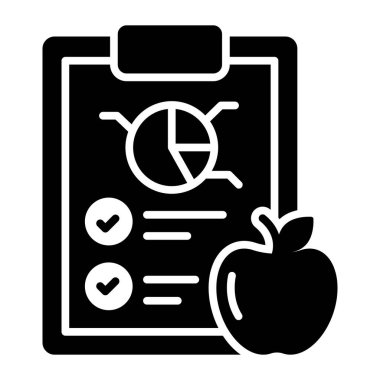 Clipboard and apple concept of diet plan vector, customizable design