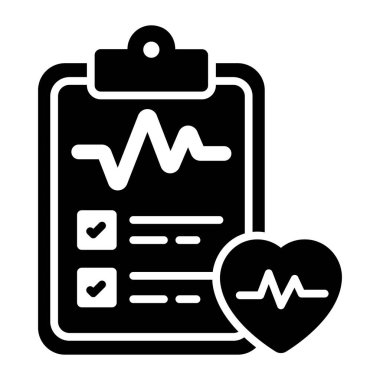 Heart checkup vector, trendy and modern style icon of health report