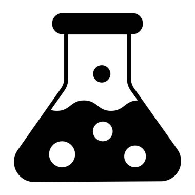 Flask icon design, laboratory research concept vector
