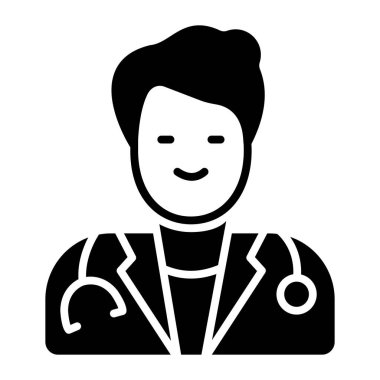 Mail doctor avatar vector icon, physician vector design