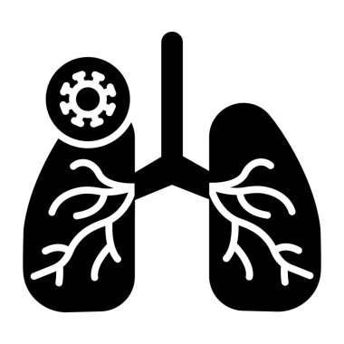 Lungs infection vector icon design in trendy style, pneumonia