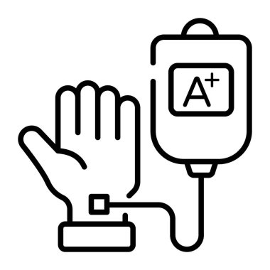 Blood transfusion vector icon in modern and trendy style, easy to use