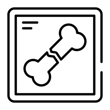 fractured bone showing on x ray vector icon concept of medical checkup