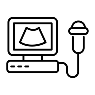 Ultrasound machine vector icon in trendy style, medical device