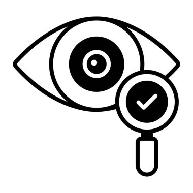 Magnifier on eye concept of eye test, medical and health vector