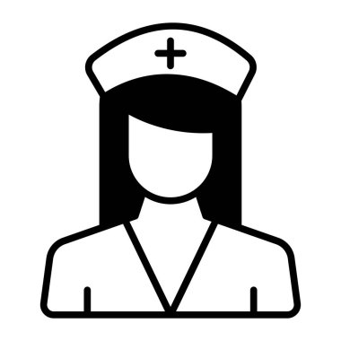 Health professional avatar, an editable icon of female nurse