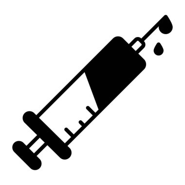 a device used to inject liquid medicine in body, injection icon, medical equipment