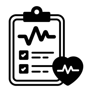 Heart checkup vector, trendy and modern style icon of health report