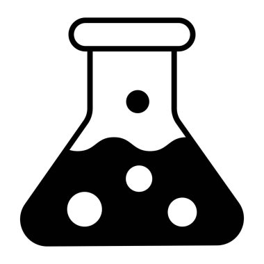 Flask icon design, laboratory research concept vector