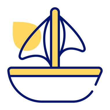 Editable icon of sailing, vector design of yacht