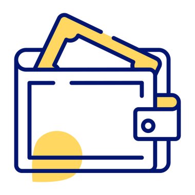 An editable vector design of wallet, billfold icon in trendy style