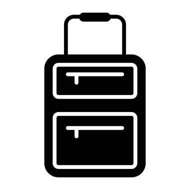 Traveling bag vector, luggage case editable icon