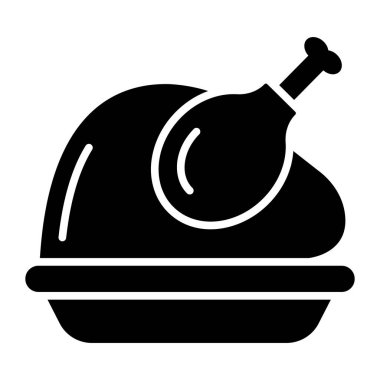 An icon of roasted chicken turkey, vector design of chicken bbq in trendy style