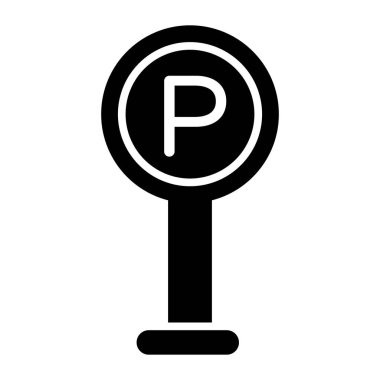 Parking board vector icon isolated on white background