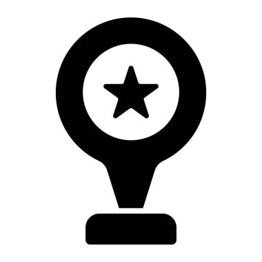 Navigation map pointer with star location icon, easy to use