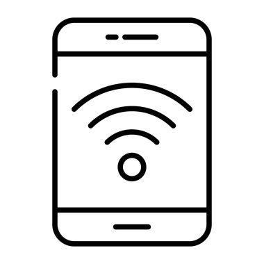 Wifi signals sign inside the mobile concept of mobile wifi