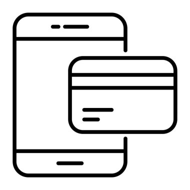 Mobile with atm card denoting concept of online payment in modern style