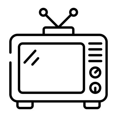 An icon of retro television, vintage tv in editable style